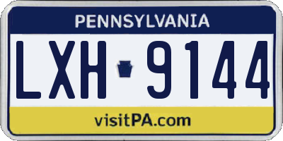 PA license plate LXH9144