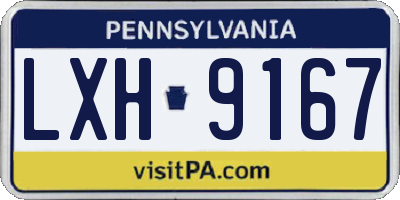 PA license plate LXH9167