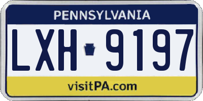 PA license plate LXH9197