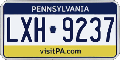 PA license plate LXH9237