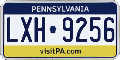 PA license plate LXH9256