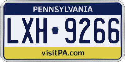 PA license plate LXH9266