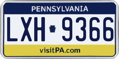 PA license plate LXH9366