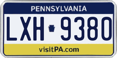 PA license plate LXH9380