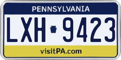 PA license plate LXH9423