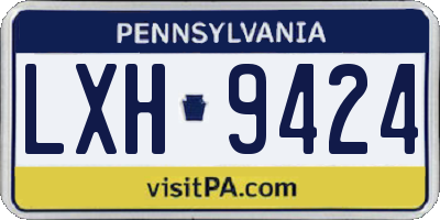 PA license plate LXH9424