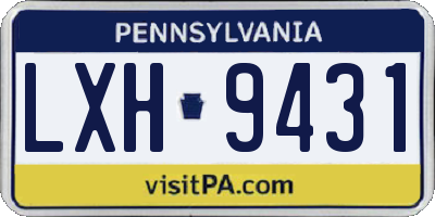 PA license plate LXH9431