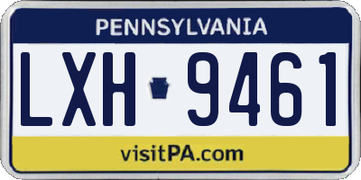 PA license plate LXH9461