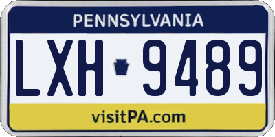 PA license plate LXH9489