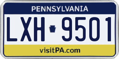 PA license plate LXH9501