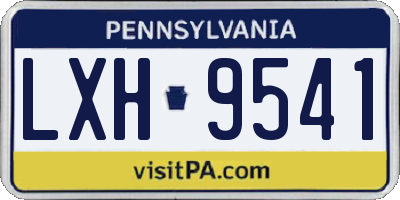PA license plate LXH9541