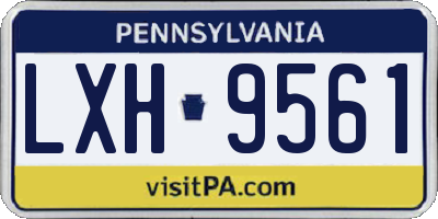 PA license plate LXH9561