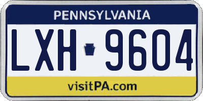PA license plate LXH9604