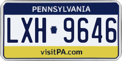 PA license plate LXH9646