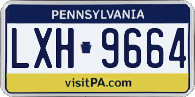 PA license plate LXH9664