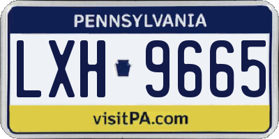 PA license plate LXH9665