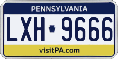 PA license plate LXH9666