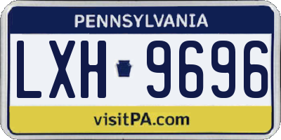 PA license plate LXH9696