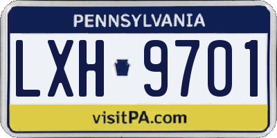 PA license plate LXH9701