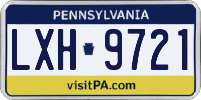 PA license plate LXH9721