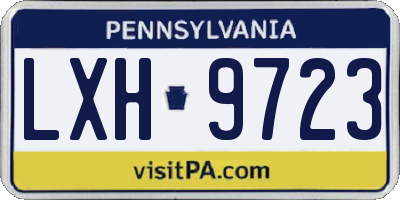 PA license plate LXH9723