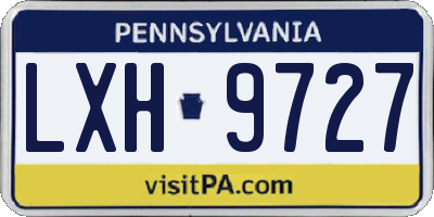 PA license plate LXH9727