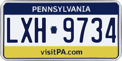 PA license plate LXH9734