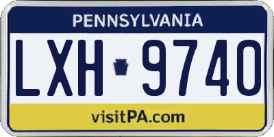 PA license plate LXH9740