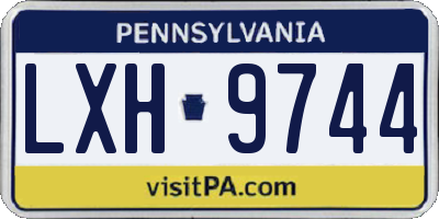 PA license plate LXH9744