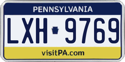 PA license plate LXH9769