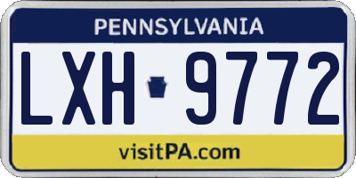 PA license plate LXH9772