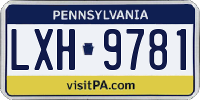 PA license plate LXH9781