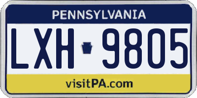 PA license plate LXH9805