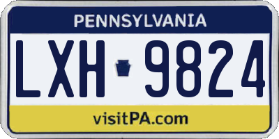 PA license plate LXH9824