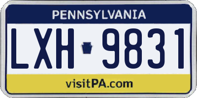 PA license plate LXH9831