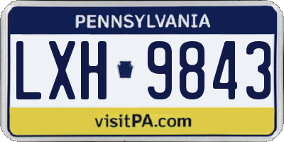 PA license plate LXH9843