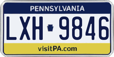 PA license plate LXH9846