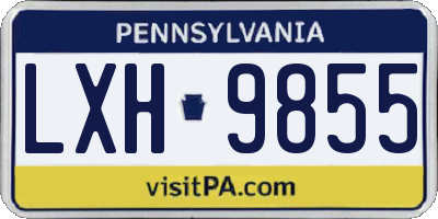 PA license plate LXH9855
