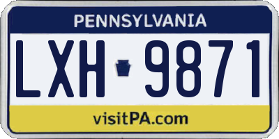PA license plate LXH9871