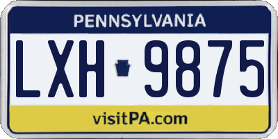 PA license plate LXH9875
