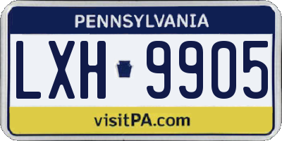 PA license plate LXH9905