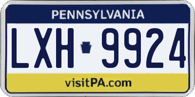 PA license plate LXH9924