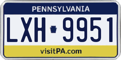 PA license plate LXH9951