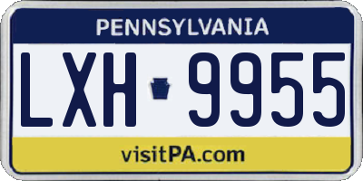PA license plate LXH9955