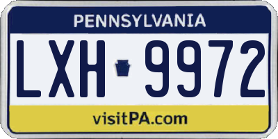 PA license plate LXH9972