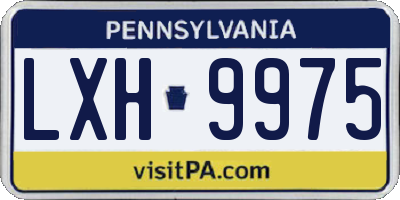 PA license plate LXH9975