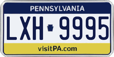 PA license plate LXH9995