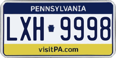 PA license plate LXH9998