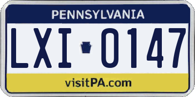 PA license plate LXI0147