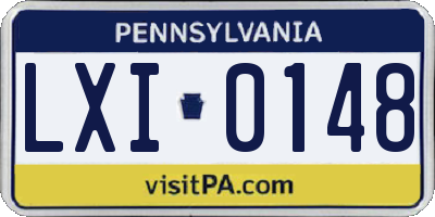 PA license plate LXI0148